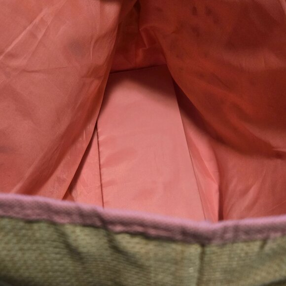 Estee Lauder Pink Cotton Canvas and "Straw" Tote Bag - Picture 4 of 13